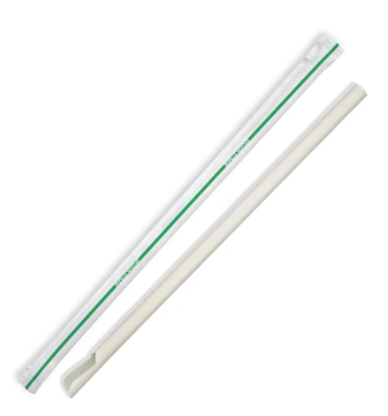 x3000 COMPOSTABLE PAPER SPOON STRAWS WHITE