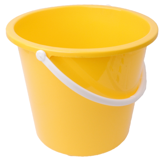 YELLOW 10Ltr PLASTIC BUCKET