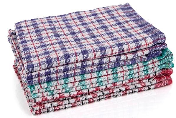 Tea Towel Coloured Check 68x43cm - Assorted