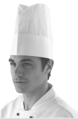 x50 EUROPEAN STYLE CHEFS HAT WHITE CREPE