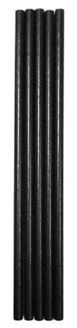 x250 BLACK 6 inch PAPER COCKTAIL STRAWS