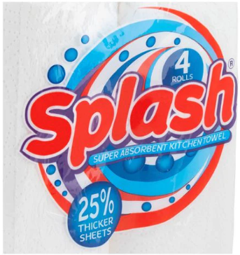 x24 SPLASH WHITE KITCHEN ROLL (pk6x4 )