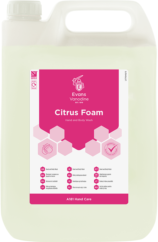 2x5L CITRUS FOAM HAND+BODY WASH