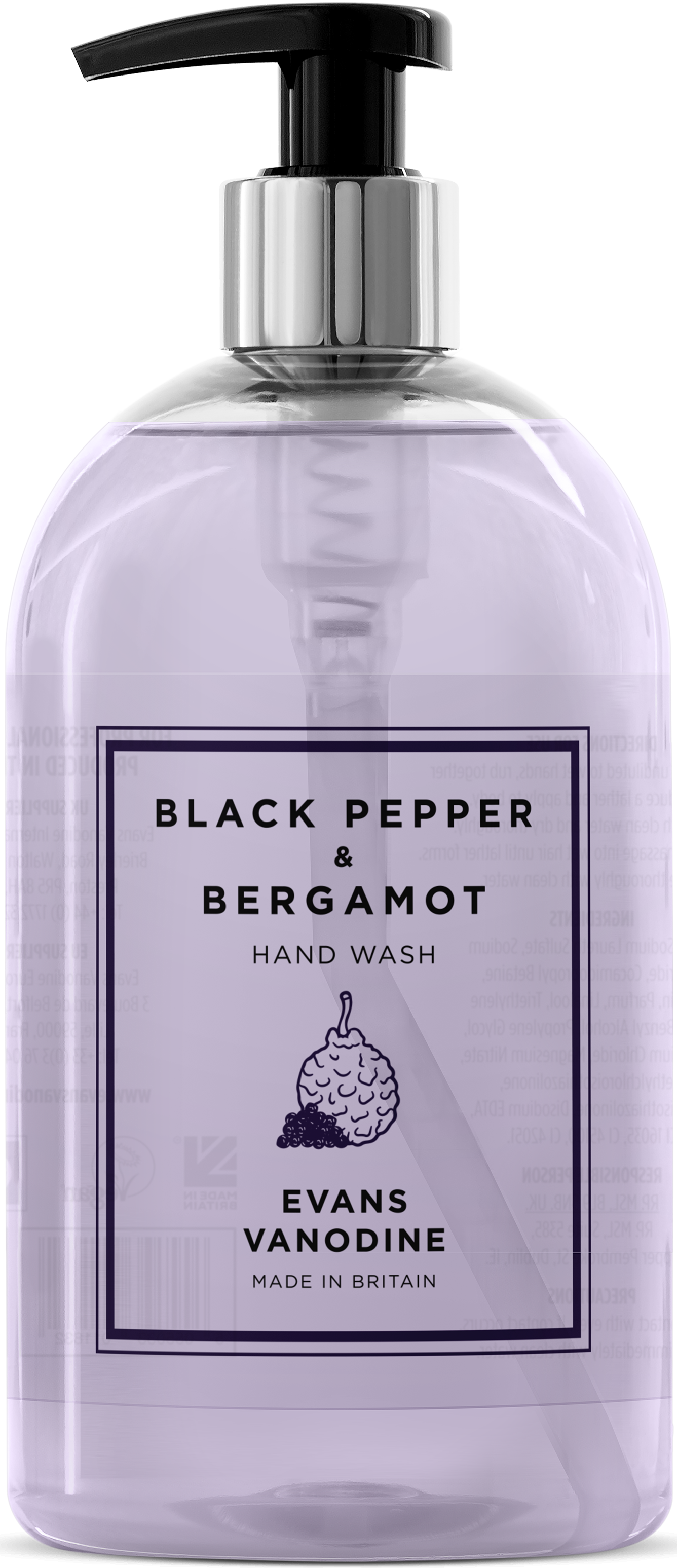 6x500ml BLACK PEPPER+BERGAMOT SOAP PALE