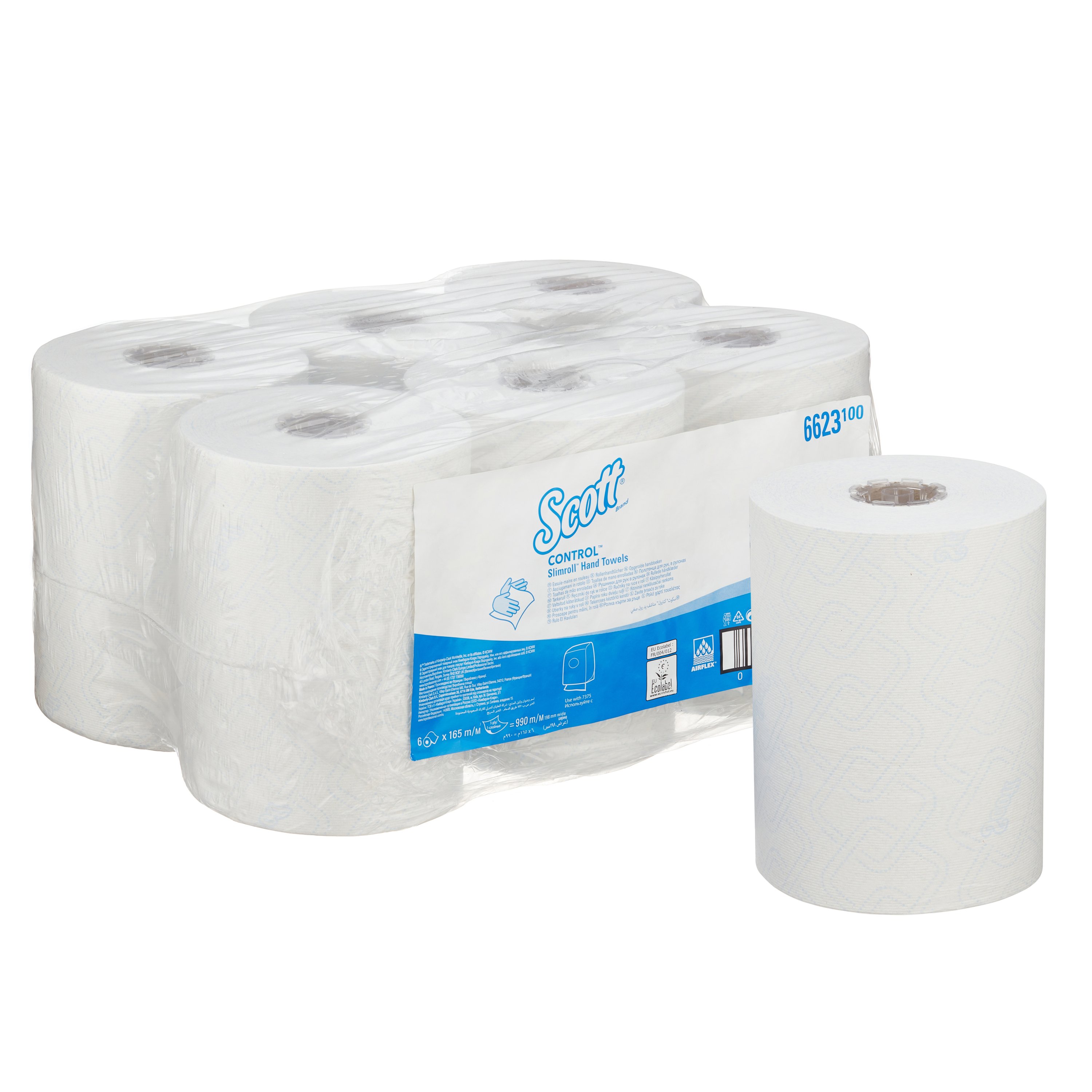 SCOTT CONTROL SLIM ROLL TOWEL WHITE 1PLY
