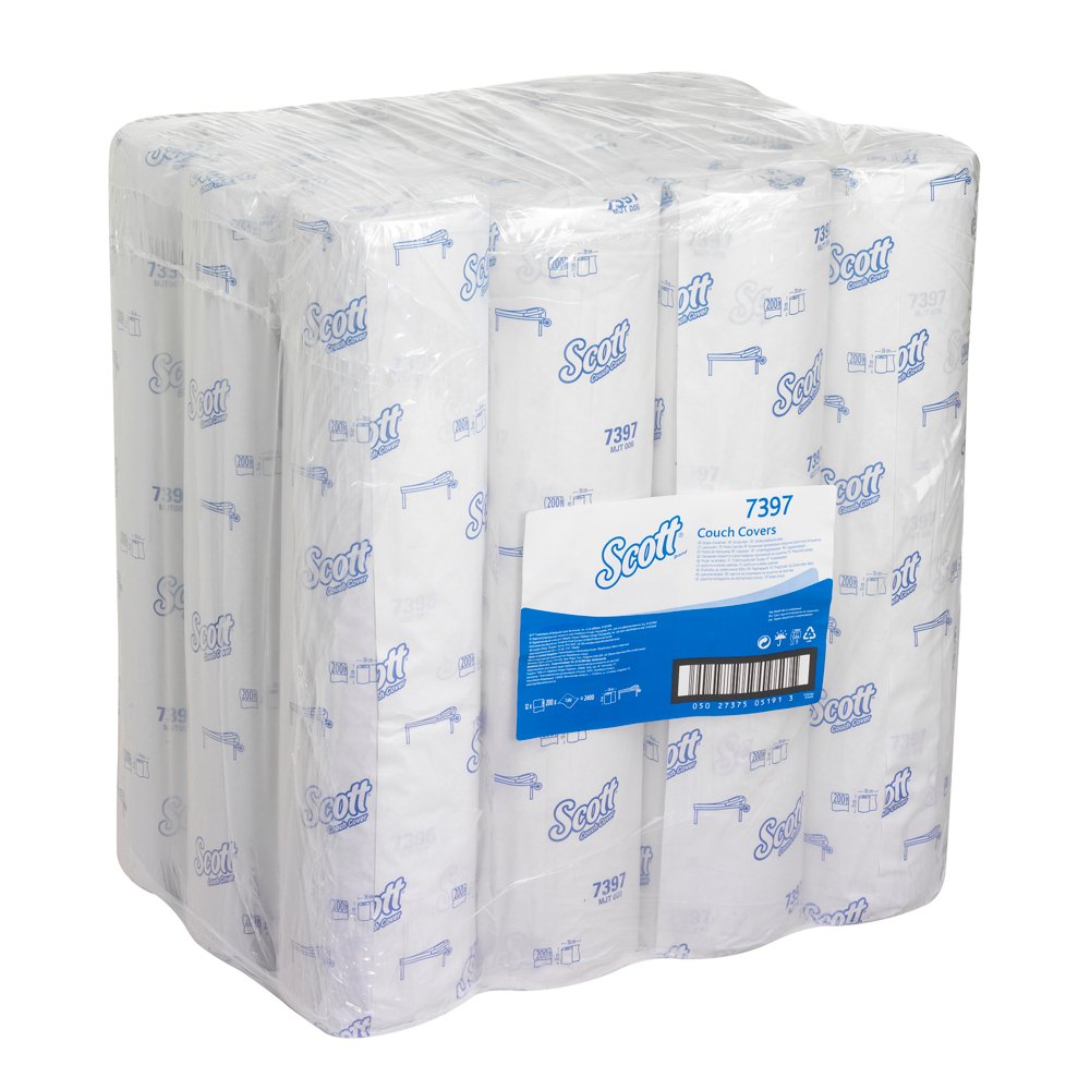 12x76mtr SCOTT COUCH COVERS WHITE 1PLY
