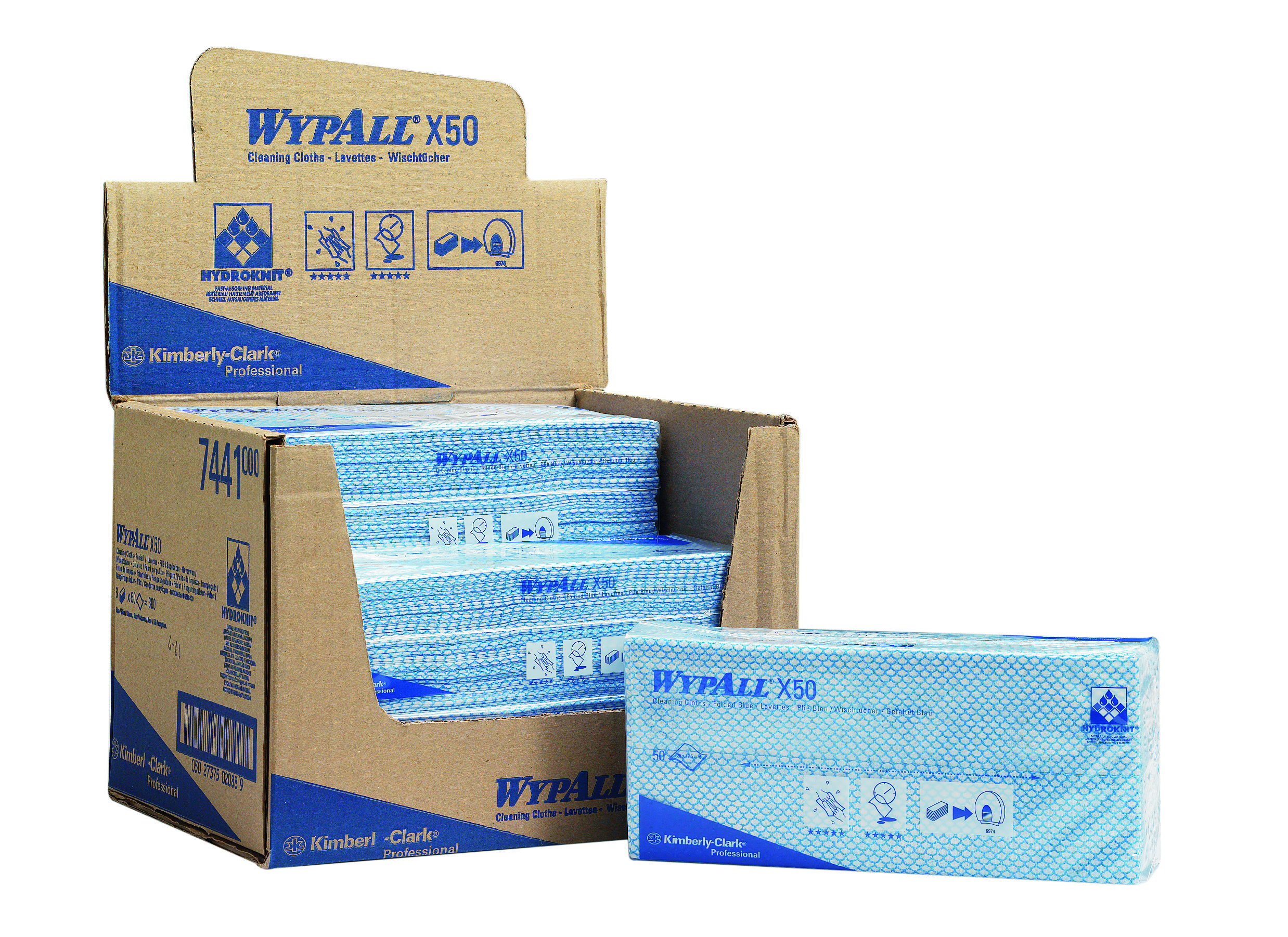Wypall X50 Cleaning Cloth 1ply Blue