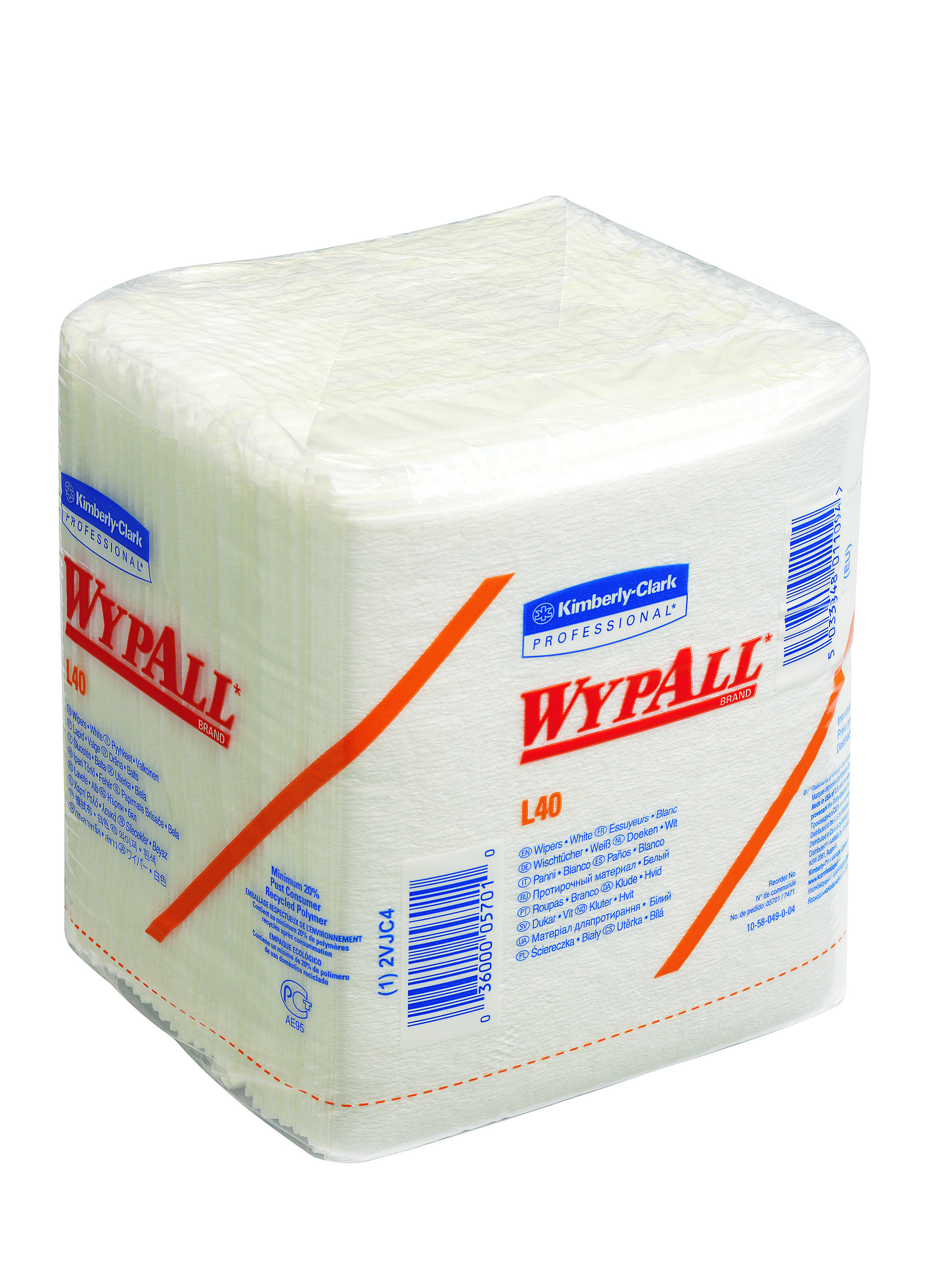 Wypall L40 Wiper Folded 1ply White