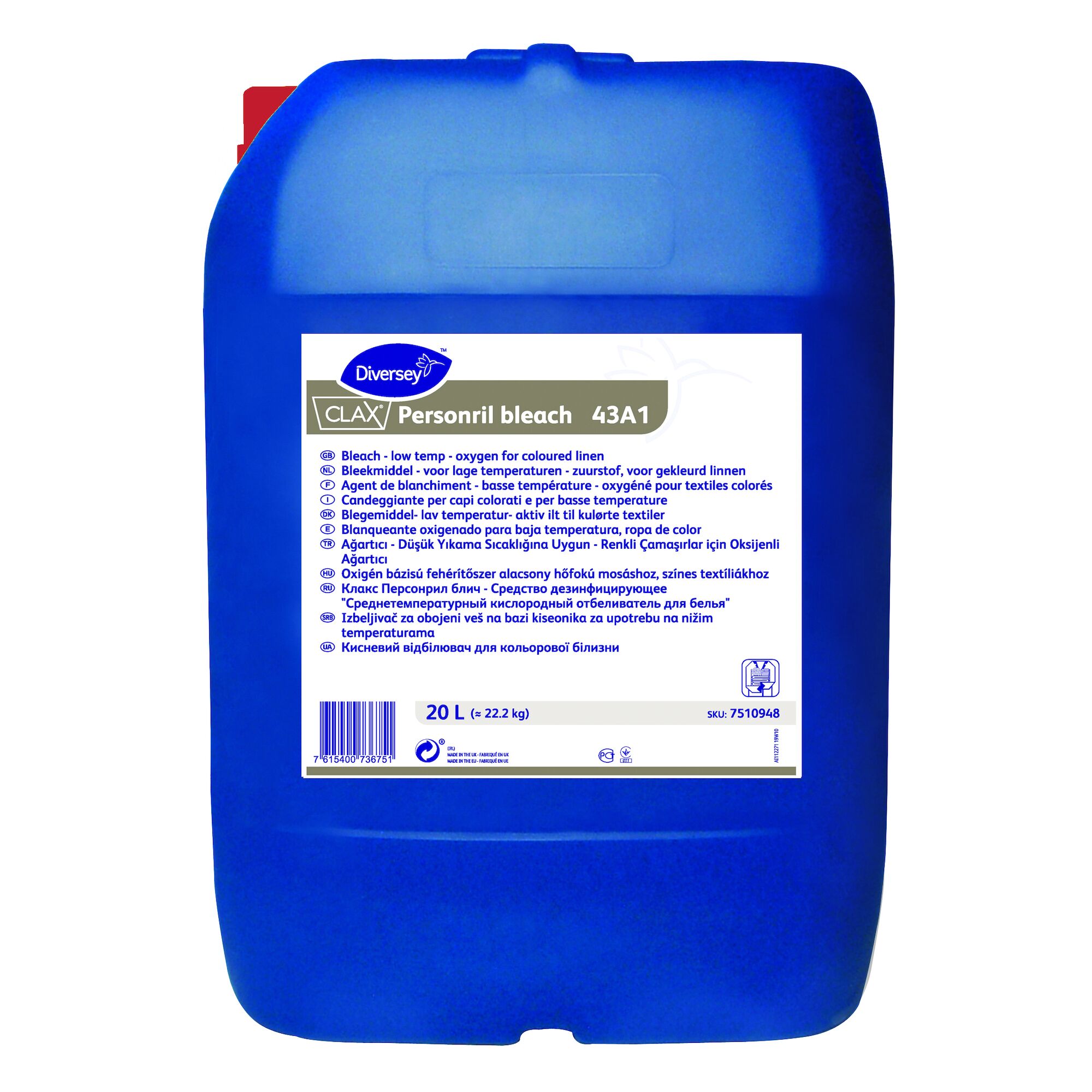 20Ltr CLAX PERSONRIL BLEACH 43A1 LOW TEMP