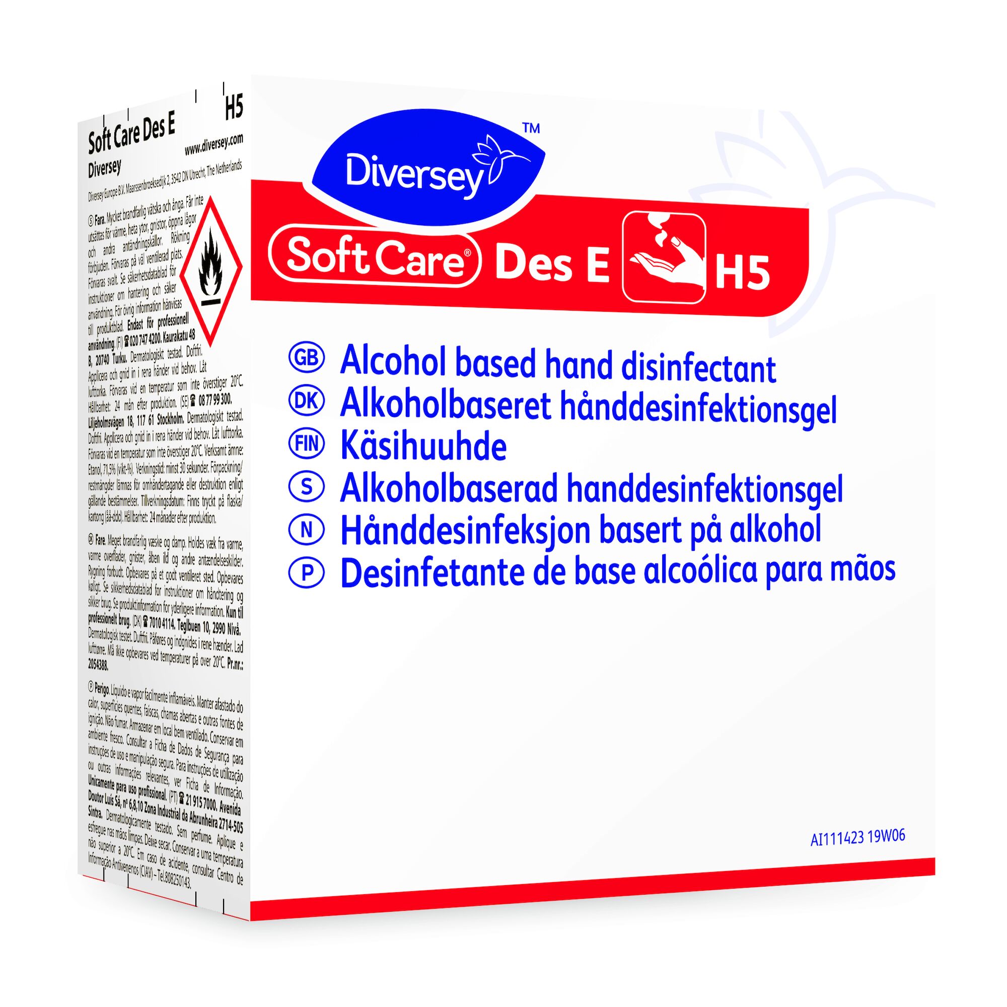 6x800ml SOFT CARE DES E H5 ALCOHOL GEL