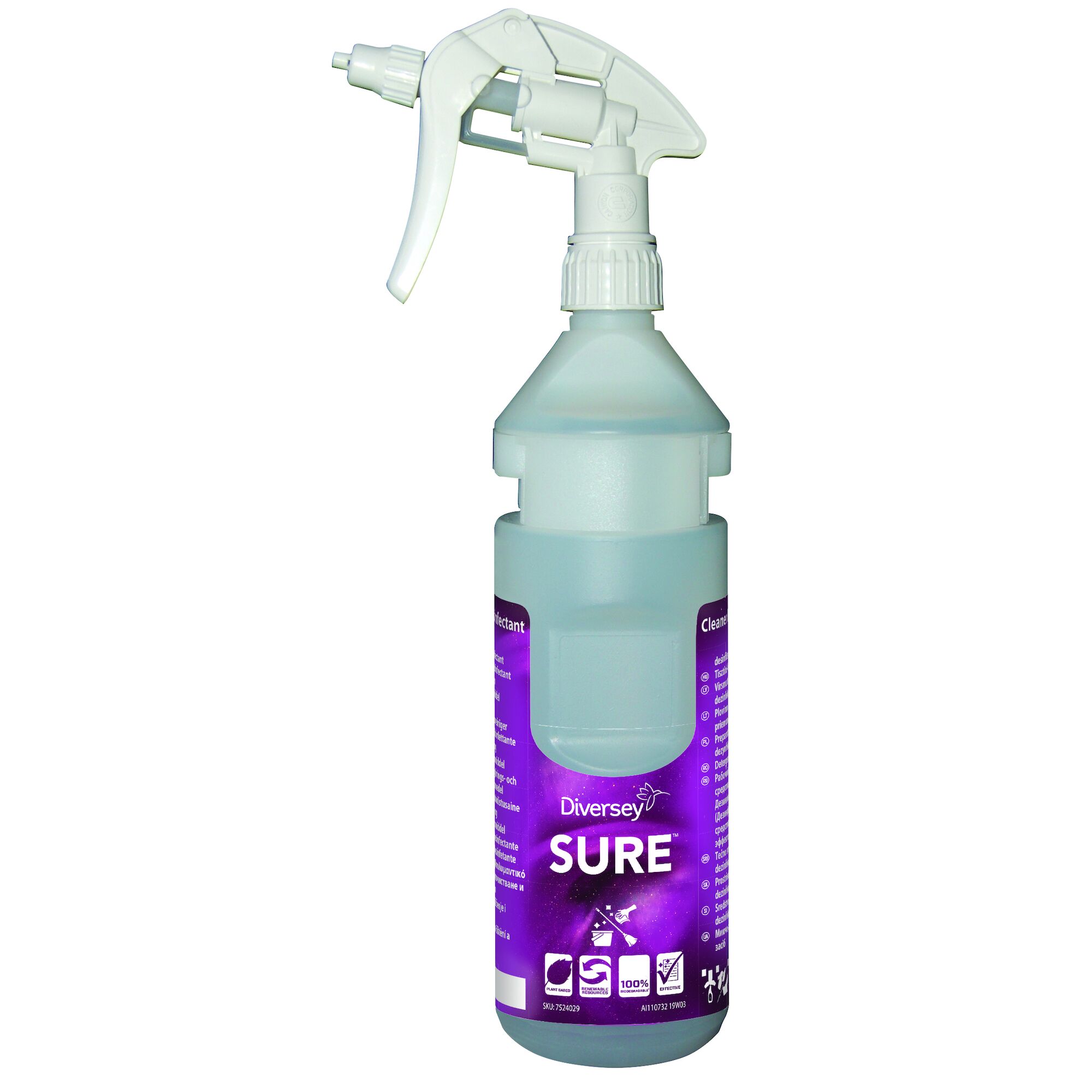 x6 SURE CLEANER DISINFECTANT EMPTY BOTTLES