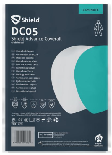 x25 DC05 XLRG SHIELD WHITE COVERALL