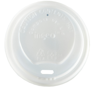 8oz LID COMPOSTABLE WHITE SIP THRU