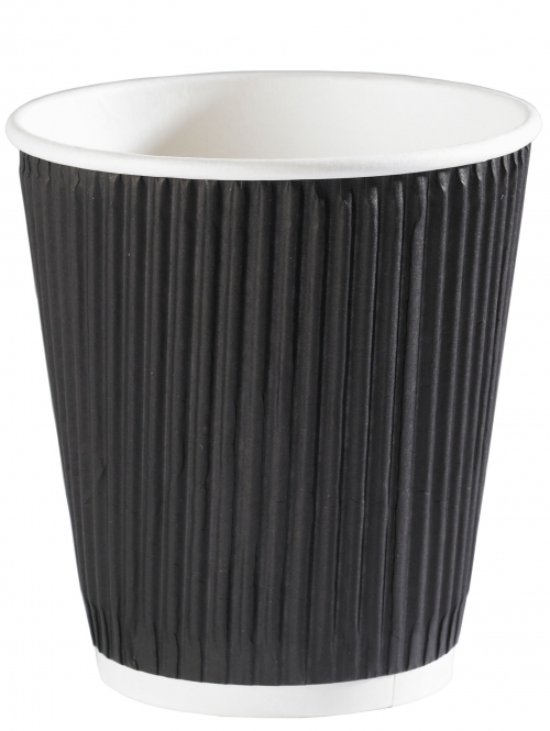 x500 8oz BLACK RIPPLE HOT PAPER CUP