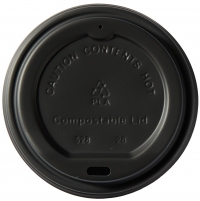 10oz - 20oz LID COMPOSTABLE BLACK SIP THRU