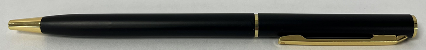 SLIMLINE BLACK METAL PEN GOLD FITTINGS
