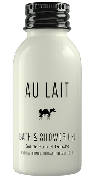 AU LAIT 100x38ml BATH+SHOWER GEL bottles