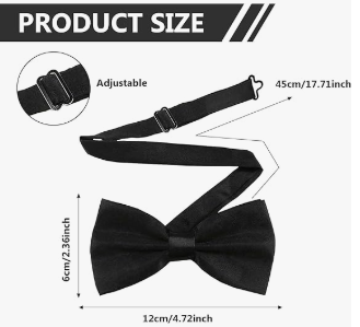 SINGLE* BLACK SILK PRE-TIED BOW TIE