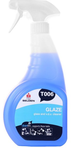6x750ml SELDEN GLAZE GLASS+VDU CLEANER