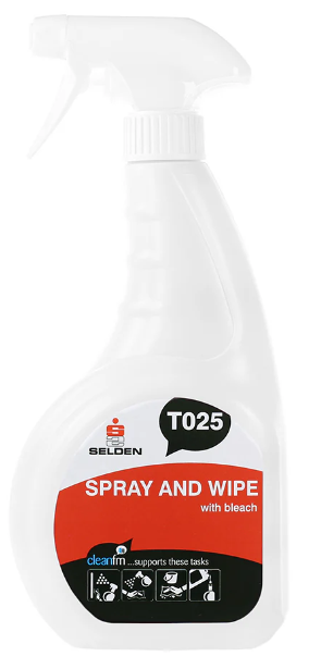 6x750ml SELDEN SPRAY+WIPE WITH BLEACH