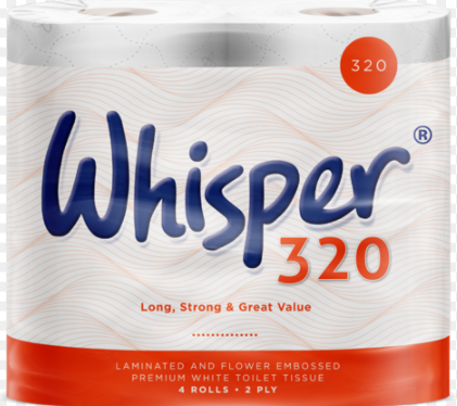 36x320s WHISPER 320 EMBOSSED T/ROLL 2PLY