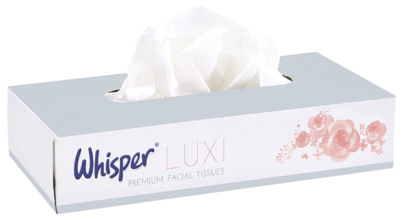 36x98s WHISPER FACIAL TISSUES FLAT 2PLY
