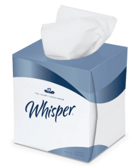 24x70s WHISPER CUBE TISSUES 2ply