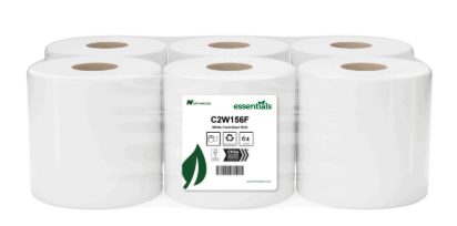 6x150m WHITE 2PLY ESSENTIALS CENTREFEED