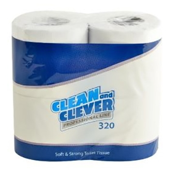 48x320s C+C EMBOSSED WHITE T/ROLL 2PLY