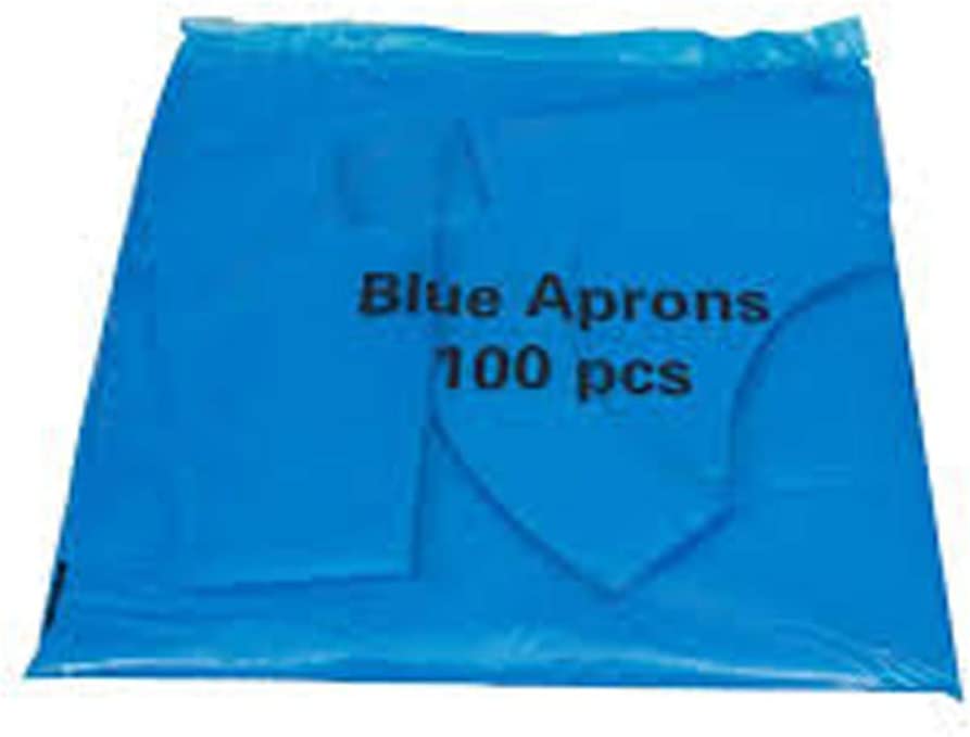 PACK* 1x100 APRON BLUE POLYTHENE FLAT PACK
