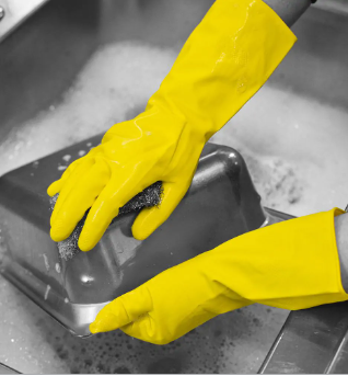 1 PAIR*GR03 YELLOW MED sz8 HOUSEHOLD