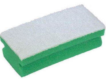 PACK* x10 GREEN/WHITE SPONGE SCOURER NON