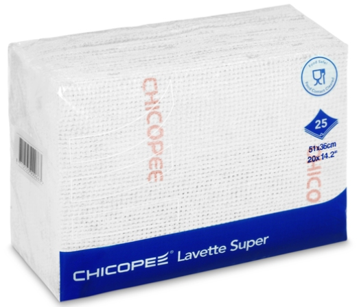 PACK* x25 WHITE CHICOPEE LAVETTE SUPER