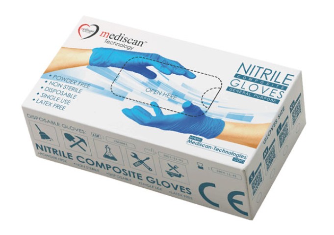 BOX* x100 G4S BLUE MEDISCAN LRG GLOVES