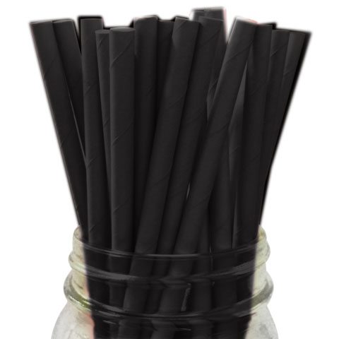 x250 BLACK PAPER STRAWS D:5x195mm