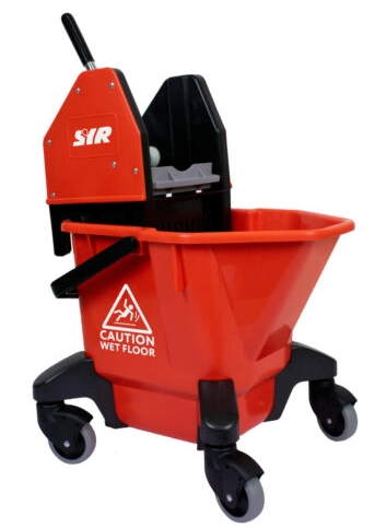 RED 20Ltr TC20 BUCKET+WRINGER ON WHEELS