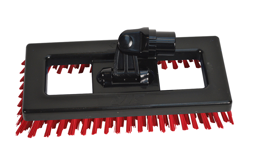 SWIVEL HEAD RED DECK SCRUBBER BRUSH