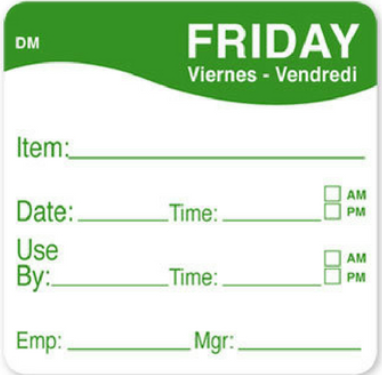 x250 FRIDAY DAY OF WEEK USE BY LABEL