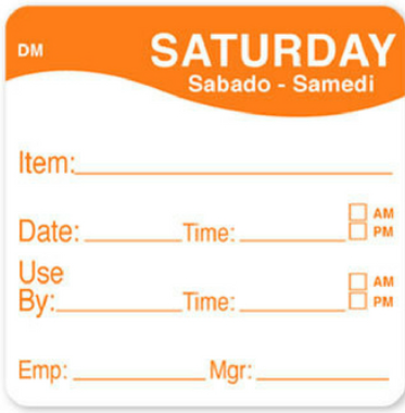 x250 SATURDAY DAY OF WEEK USE BY LABEL