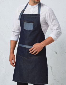 SINGLE* BIB APRON INDIGO DENIM
