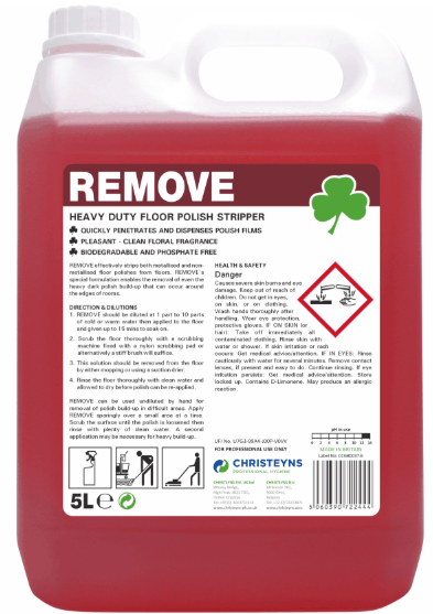 2x5L CLOVER REMOVE FLOOR POLISH STRIPPER