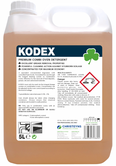 2x5L CLOVER KODEX COMBI OVEN DETERGENT