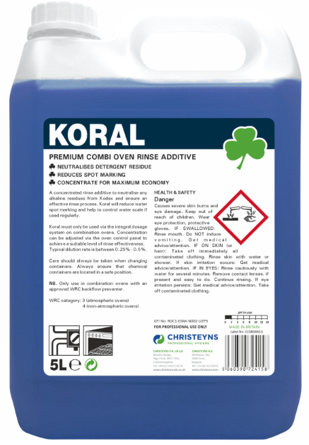 2x5L CLOVER KORAL COMBI OVEN RINSE AID