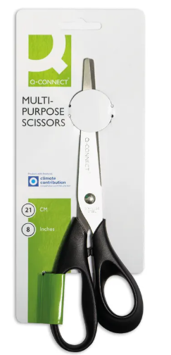 ALL PURPOSE ERGONOMIC SCISSORS BLK HANDLE