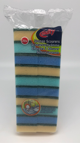 x20 MULTY SPONGE SCOURER MULTI COLOURED