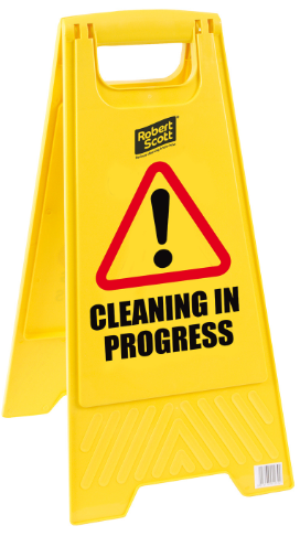 Standard Safety Sign Cleaning In Progress