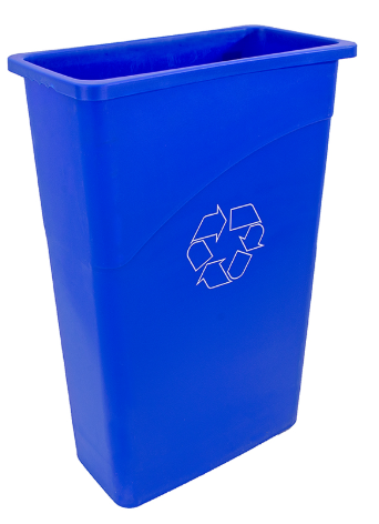 x4 BLUE 90Ltr RECYCLING WALL HUGGER BIN